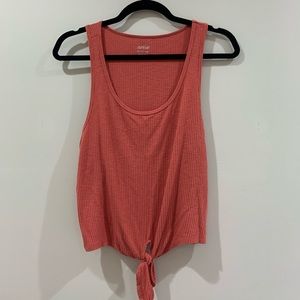 LIKE NEW Aerie Salmon Pink Tie-front Tank Top